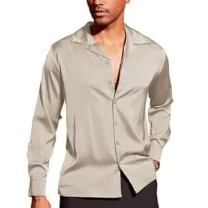 Coofandy Men's Silk Dress Shirt