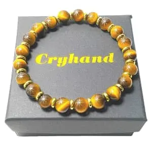 Cryhand Tigers Eye Triple Protection Bracelet