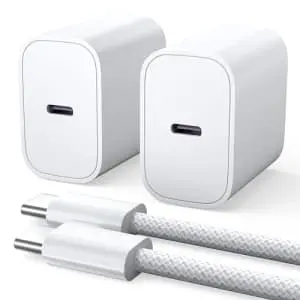 Lisen 20W Charger Block and Cable 2-Pack