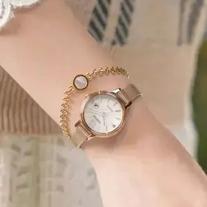 Citizen 西铁城 EW2447-89A 光动能钢带玫瑰金色时尚女表