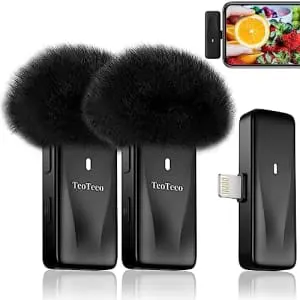 Wireless Lavalier Microphone 2-Pack for iPhone/iPad