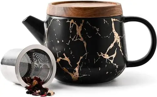 陶瓷带可拆卸不锈钢泡茶器茶壶