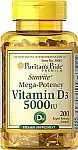 200-Ct Puritan's Pride Vitamin D3 5,000 IU Bolsters Immunity