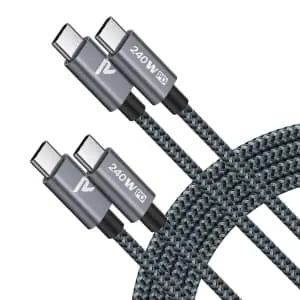 240W 6.6-Foot USB-C Cable 2-Pack