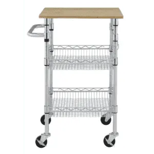 StyleWell Gatefield Rolling Kitchen Cart w/ Tiered Shelves