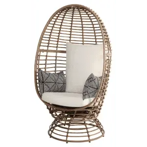 StyleWell Wicker Swivel Egg Lounge Patio Chair