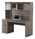 Realspace Peakwood 65" Computer Desk With Hutch And Wireless Charging