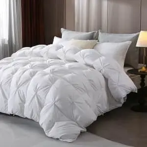 Pinch Pleat Goose Feathers Down King Comforter