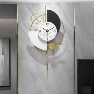 Geometric 3D Gold Pendulum Wall Clock