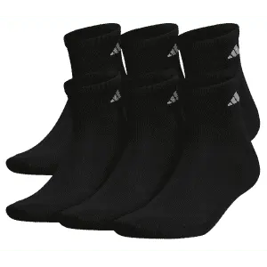 adidas Men's Athletic Cushioned Quarter Socks 6-Pair Pack