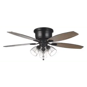 Hampton Bay Stoneridge 52" Indoor LED Hugger Ceiling Fan w/ Light Kit