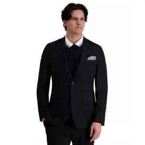 Haggar J.M. Men's 4-Way Stretch Plain Weave Ultra Slim Fit Suit Jacket
