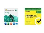 15-Month Microsoft 365 Family (6-Users) + 15-Month Norton 360 Standard (1-Device)