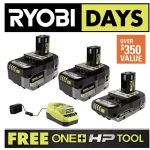 Ryobi 18V ONE+ 3-Battery Starter Pack