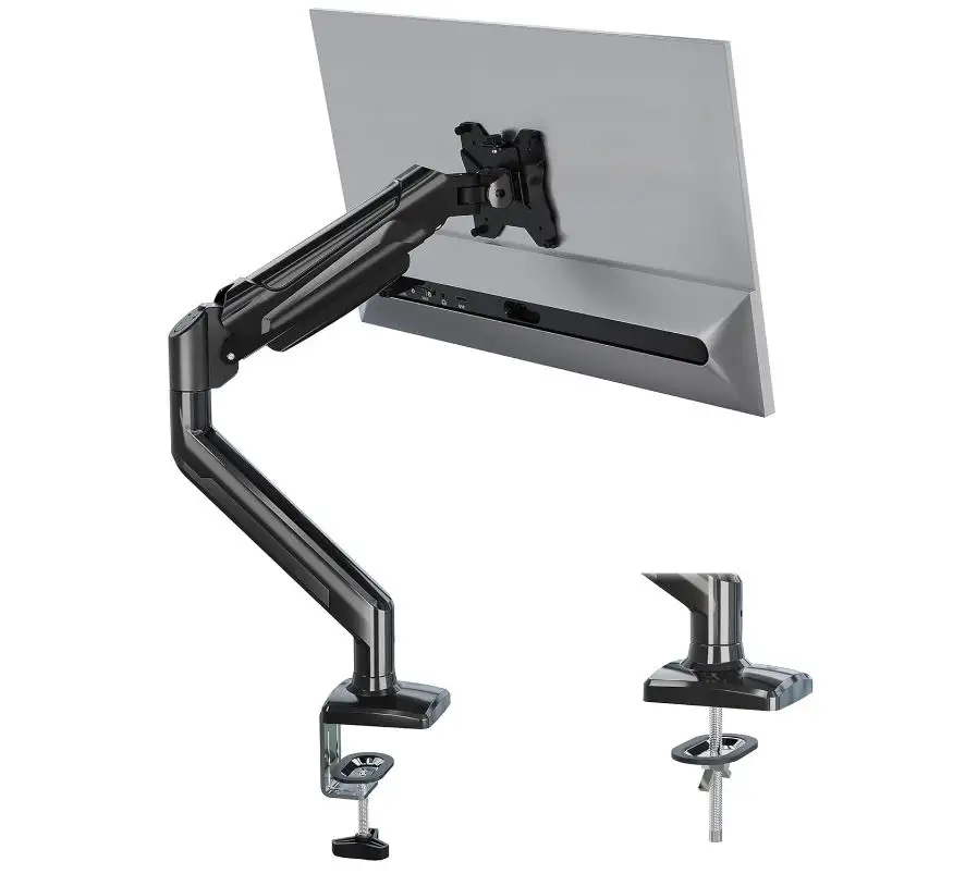 BONTEC Single Arm Monitor Desk Mount for 13 to 34 Inch Screen, Tilt, Swivel, Rotation, Ergonomic Gas Spring Monitor Stand with Cable Management, VESA 75x75,100x100mm