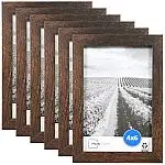 6-Count 4" x 6" Mainstays Linear Brown Photo Frames