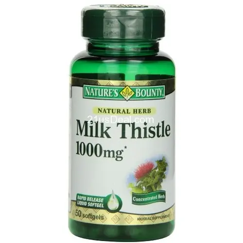 Nature's Bounty Milk Thistle 1000mg Softgels, 50 Count Bottle, only $2.93, free shipping