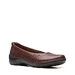 Clarks Women's Cora Iris Brown Leather Casual Flats Shoes