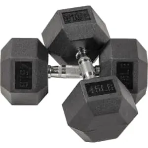 BalanceFrom Rubber Coated Hex Dumbbell 45-lb. Pair