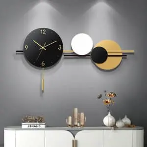 Homary 35.4" Modern Geometric Metal Wall Clock