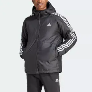 adidas Men's Essentials 3-Stripes Insulated Hooded Jacket
