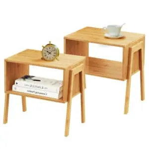Bamboo Stackable End Tables 2-Pack