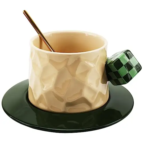 10oz茶杯套装 带碟子和勺子