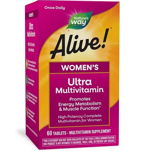 Nature's Way Alive! Once Daily Women's Multivitamin, Ultra Potency, Food-Based Blends (240mg per serving), 60 Tablets, only$10.92