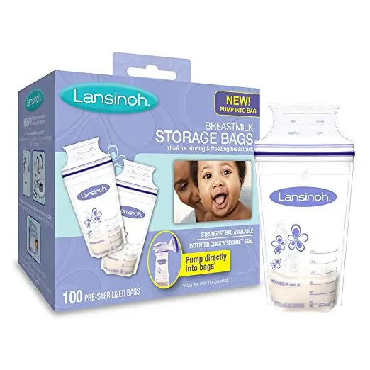 Lansinoh Breastmilk Storage Bags With Convenient Pour Spout and Patented Double Zipper Seal, Ideal for Storing and Freezing Breastmilk, 100 Count, BPA and BPS Free, only $13.28
