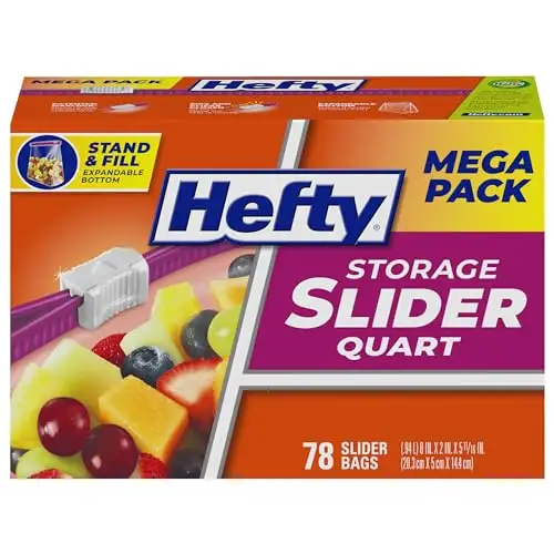 Hefty 重型滑链储物袋 Quart Size 78个装