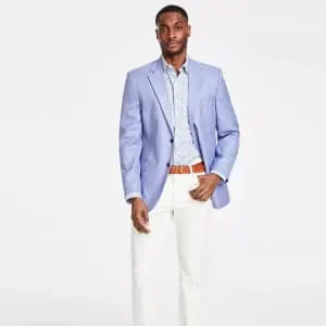 Nautica Men's Modern-Fit Stretch Solid Crush Weave Sport Coat