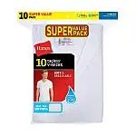 10-pk Hanes Men's Super Value Pack White V-Neck Undershirts
