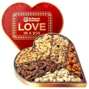 Gourmet Heart-Shaped Nut Gift Basket