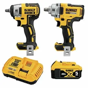 DeWalt 20V MAX Impact Wrench Cordless 2-Tool Combo Kit with 5ah Battery and Charger