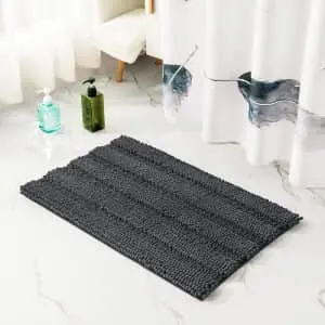 Chenille Extra Soft Striped Plush Bathroom Rugs Family Packs