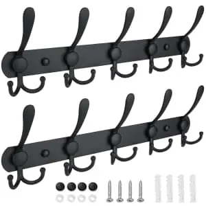 Ticonn Over The Door Tri Coat Rack Hooks 2-Pack