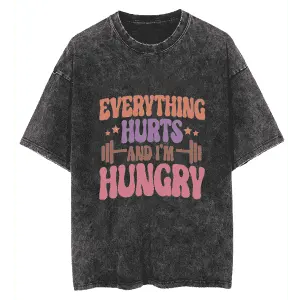 IronPanda Men's Everything Hurts and I'm Hungry Vintage Gym Shirt