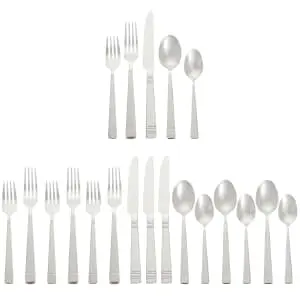 Amazon Basics 20-Piece Stainless Steel Flatware Set