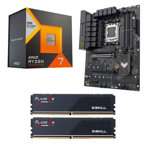 AMD Ryzen 7 7800X3D CPU + ASUS B650-E Motherboard + 32GB G.Skill DDR5 Memory