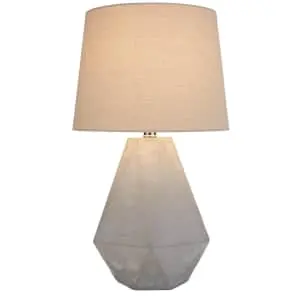 Rivet 20" Mid Century Modern Diamond Cut Concrete Table Lamp