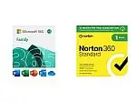 15-Month Microsoft 365 Family (6-Users) + 15-Month Norton 360 (1-Device)