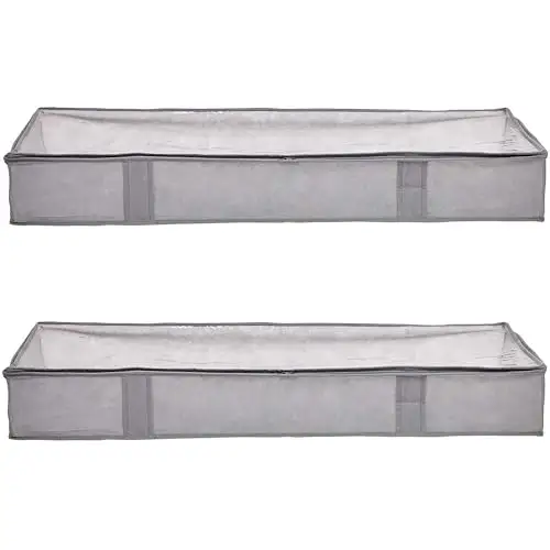 2-Pack Amazon Basics Under Bed Fabric Zipper Storage Container Bags