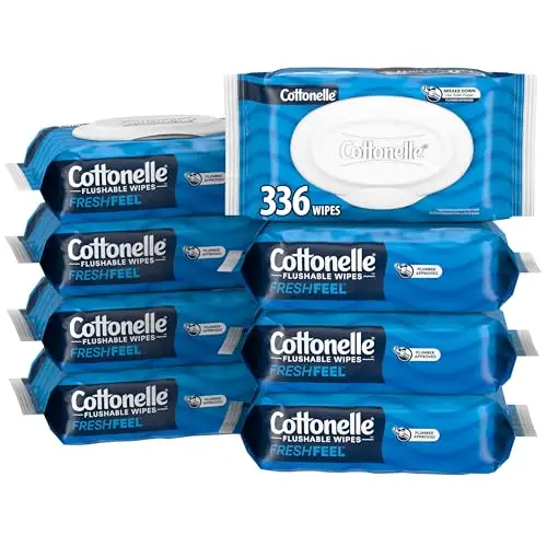 8-Pack 42-Count Cottonelle Fresh Feel Flushable Wet Wipes