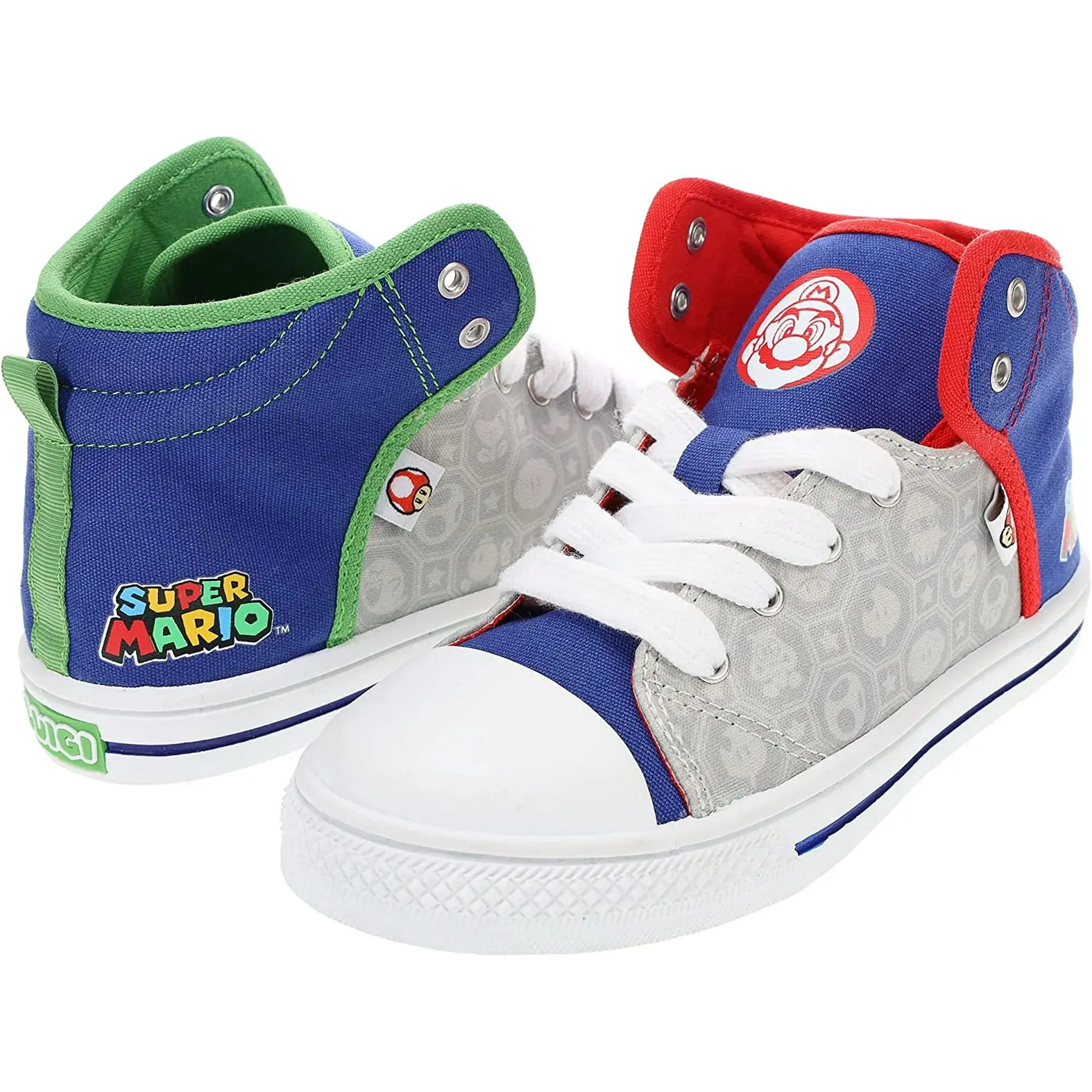 Super Mario Kids' Sneakers: Boys' High Top or Girls' Slip-On (Select Sizes)