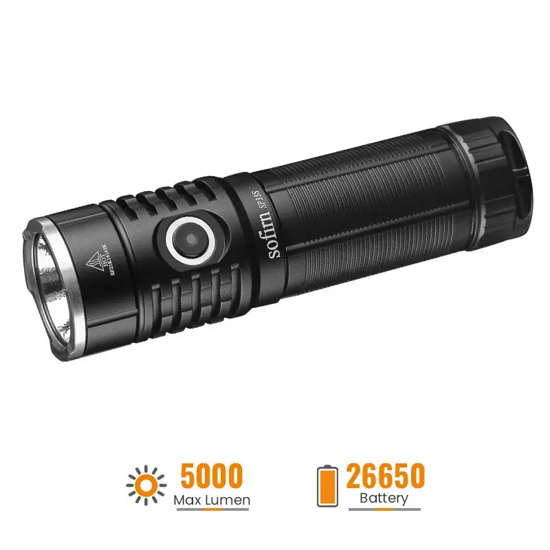 Sofirn SP33S 5000 Lumen Flashlight w/ Battery (Black, 5000K or 6500K)