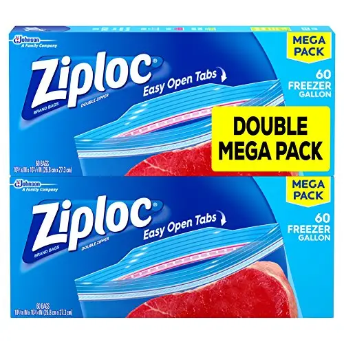 Ziploc Gallon Food Storage Freezer Bags, New Stay Open Design with Stand-Up Bottom, Easy to Fill, 60 Count (Pack of 2), only $11.11, free shipping after using SS