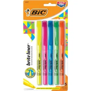 Bic Brite Liner Highlighters 5-Pack