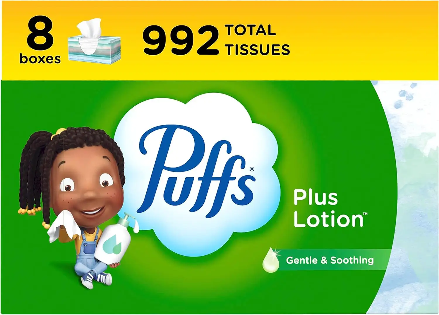 8-Pack 124-Count Puffs Facial Tissue Boxes: Ultra Soft $11.80 or Plus Lotion