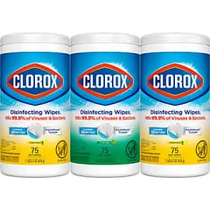 Clorox 75-Count Disinfecting Wipes 3-Pack