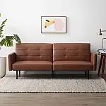 Mayview 74" Sofa Bed with Buttonless Tufting and Removable Arms